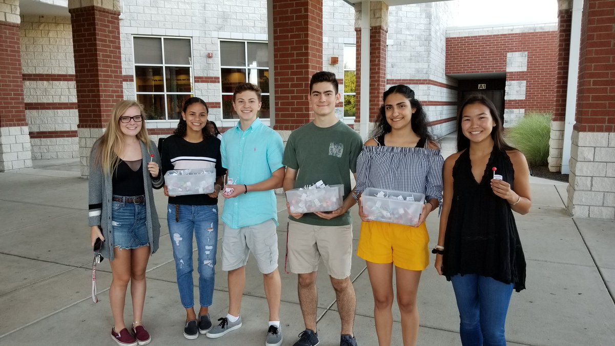 <a href="/heritagehsnhs/">HHS NHS</a> officers welcoming the PRIDE back with a sweet treat!  #hhsmaketodaycount #lcps19