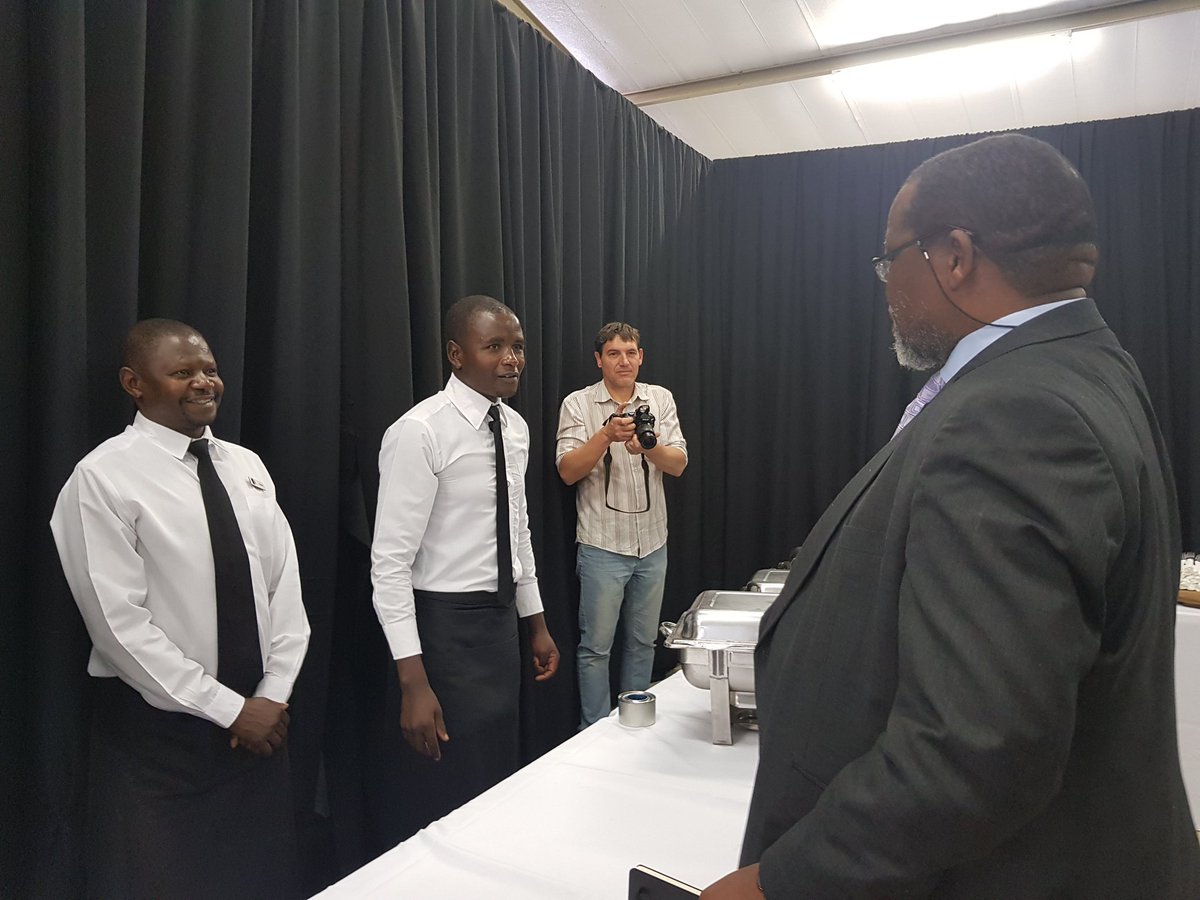 GwedeMantashe1's tweet photo. Interacting with workers at the official opening of the Dr Lelau Mohuba Training Centre at the Nokeng Fluorspar Mine. #InvestingInSA #MiningInSA https://t.co/I97Fla1STz