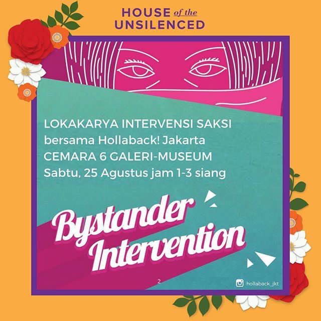 Unsilenced__'s tweet photo. DM atau daftar workshop Bystander Intervention bersama @hollaback_JKT melalui https://t.co/JX7rg4vndZ.
π
Lokasi: @cemara6galeri
Jalan HOS Cokroaminoto No.9-11 Menteng
Sabtu 25 Agustus jam 1-3 siang
Gratis dan terbuka untuk umum.
π
#unsilencedNOW https://t.co/omNHjo0A4f