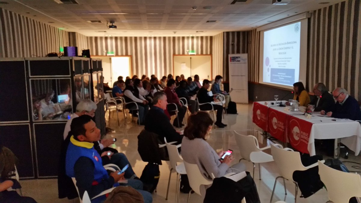 coordargisp's tweet photo. 3er día de trabajo en el Seminario Regional TLC UE-MERCOSUR @Maritagonzal1 @cgt #JorgeMarchin exponen sobre UE-MERCOSUR perspectiva latinoamericana @PSIglobalunion @ISPinteramerica @NayiQuevedo https://t.co/JpnvU36GB9