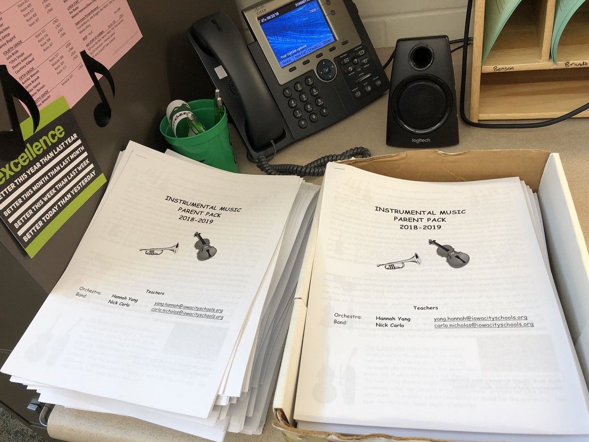 Carlo_MusicEd's tweet photo. Instrument packets prepped and ready to go for over 150 5th graders at Garner/Kirkwood! Can’t wait for them to try out all the band instruments over the next few weeks! https://t.co/PnDcralIF7