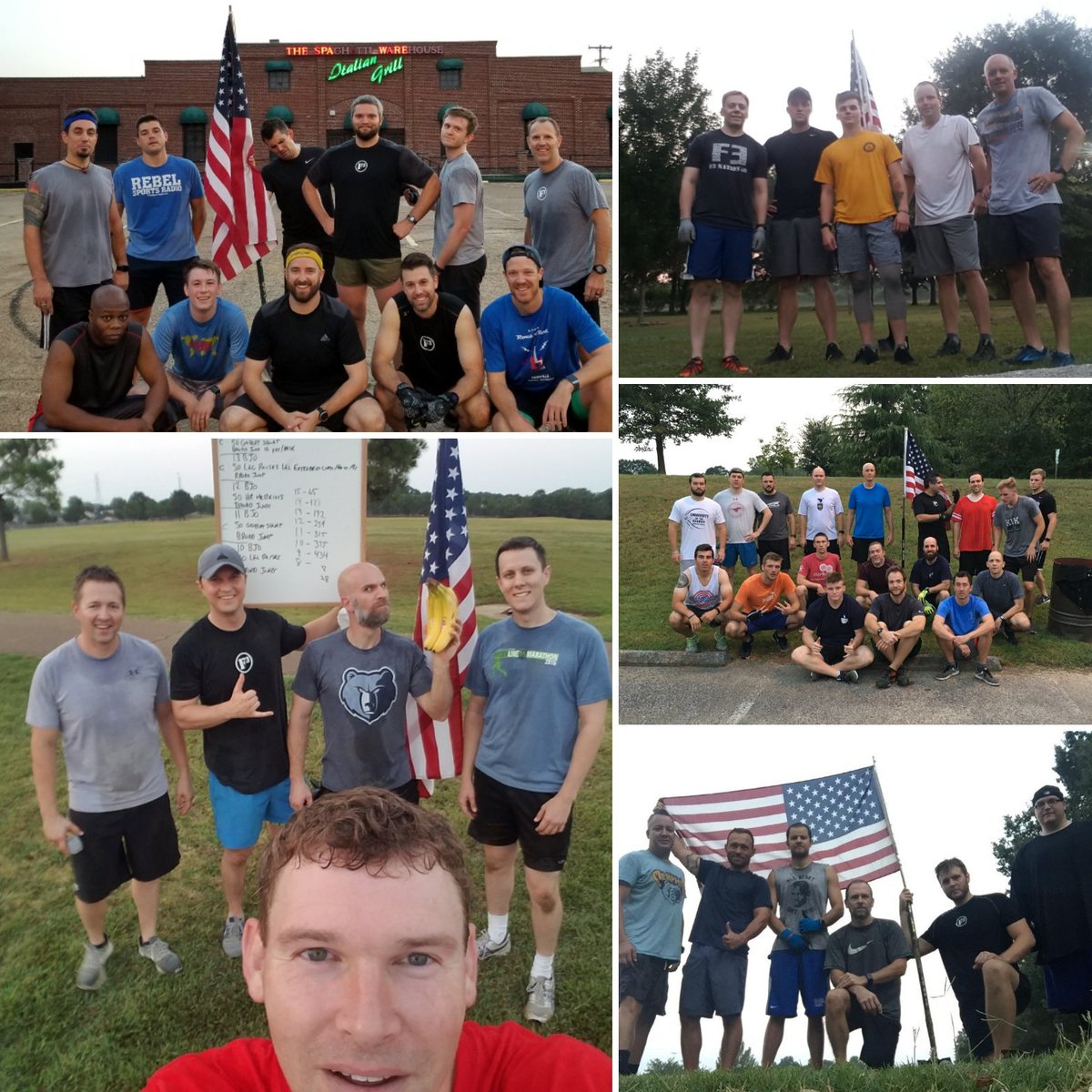 F3Memphis's tweet photo. 5 at @F3_Cockpit_Mill
12 at The Ruins
5 for #F3IPC at The Annex
7 (1 FNG) at The Lair
19 (1) at @F3Berm

48 total PAX

#F3counts #ISI #DRP #MemphisMojo #DreadMill #Wardova #CollierTrill #choose901 https://t.co/7ALYqGI1zi