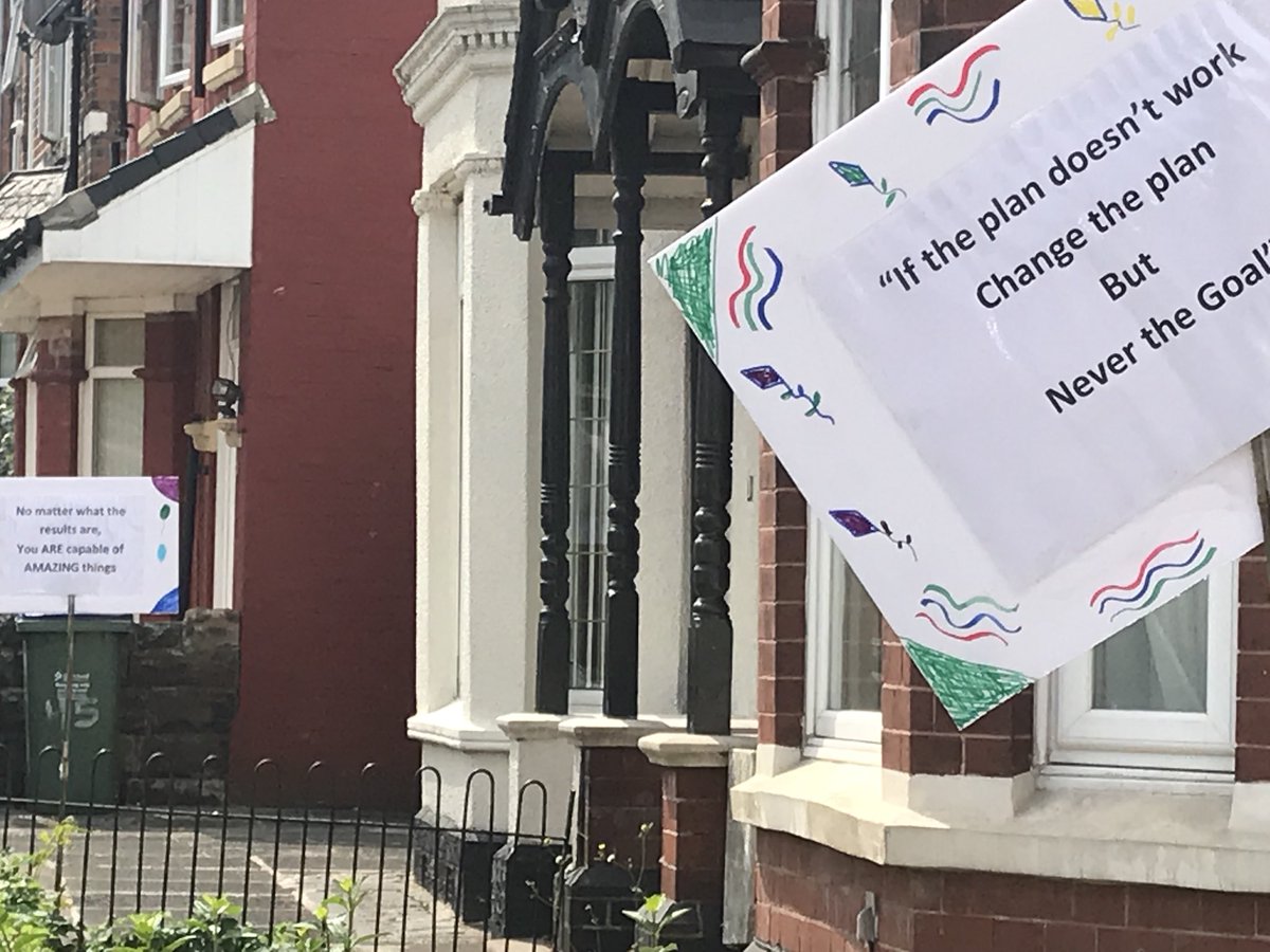 gsjosan's tweet photo. GCSE results day.  Being a Governor at https://t.co/j88Bm4YJQm very impressed by how hard staff, pupils and families work all year round but when you see this on a road leading up to the school on results day - well you know something is going right!  #agreatcommunity https://t.co/yM2STLzofB