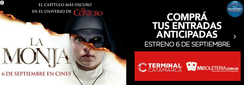 terminalcata's tweet photo. Cada vez falta menos ⏳ para el estreno mas esperado y aterrador de los últimos tiempos 😱
#LaMonja 👻 en @Cinemacenter3D Terminal #Catamarca 😨❗❗
⚪ 6 DE SEPTIEMBRE ⚫ No te quedes afuera, comprá tus entradas anticipadas ya 🎬🎬
#Cine #Terror #TheNum #Estreno // @cerebrocata https://t.co/eAump1p7iY