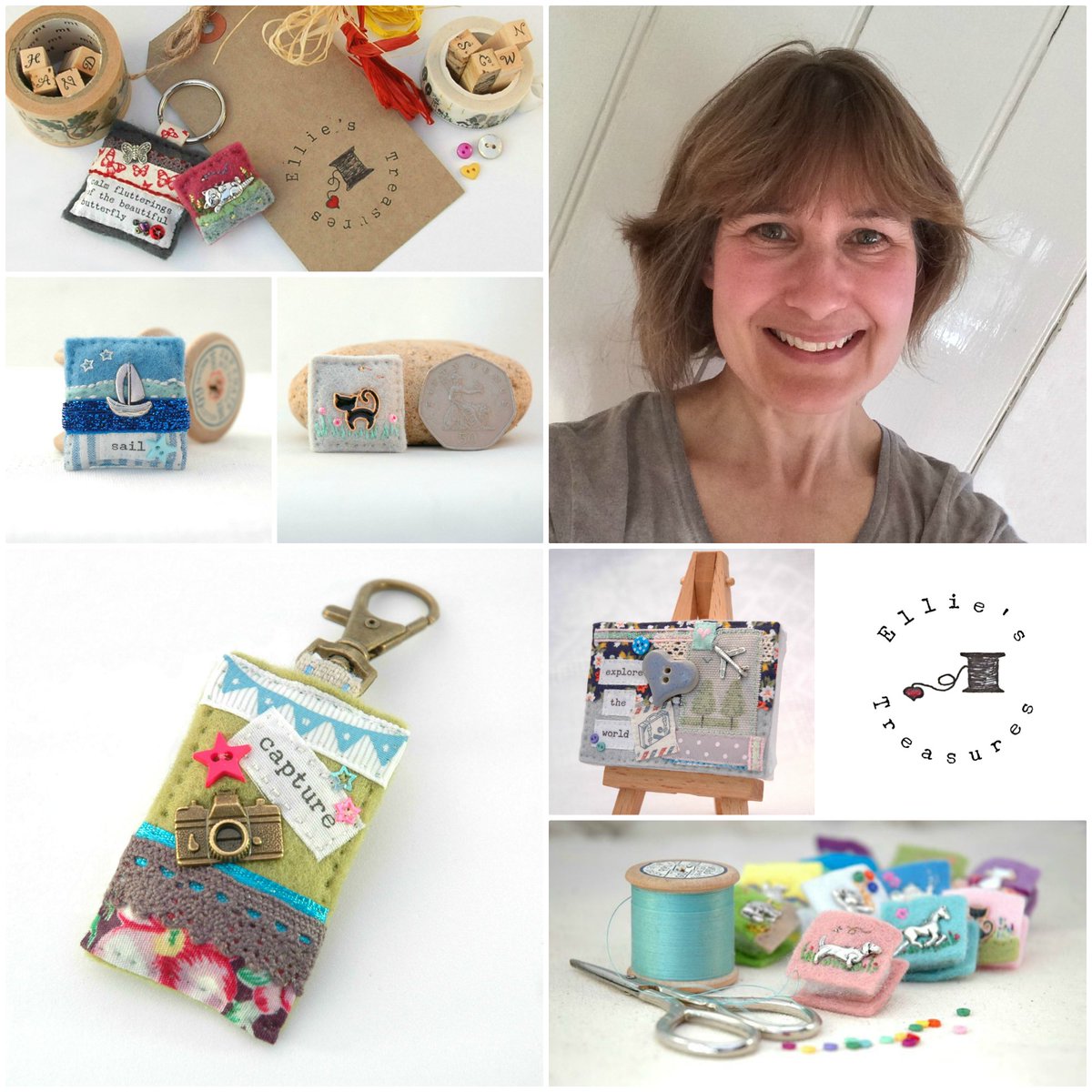 elliestreasures's tweet photo. Hi #bizhour, I design and hand sew #accessories, #jewellery and #mixedmedia #art to sell online and at local markets under the name of Ellie's Treasures.  Pop over if you're looking for something a little unique: https://t.co/4Q2Ld3aln3 https://t.co/qWTKDN8TOJ