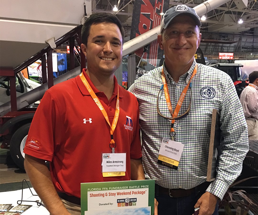 Congratulations to Mike Armstrong with Trademark Nitrogen Corp on winning the Florida FFA Fundraiser prize drawing of a $1000 OK Corral Gun Club Shooting Sports Package at the Citrus Expo! Thank you to everyone who came &amp; supported the community; see you soon at the OKC!  #OKC