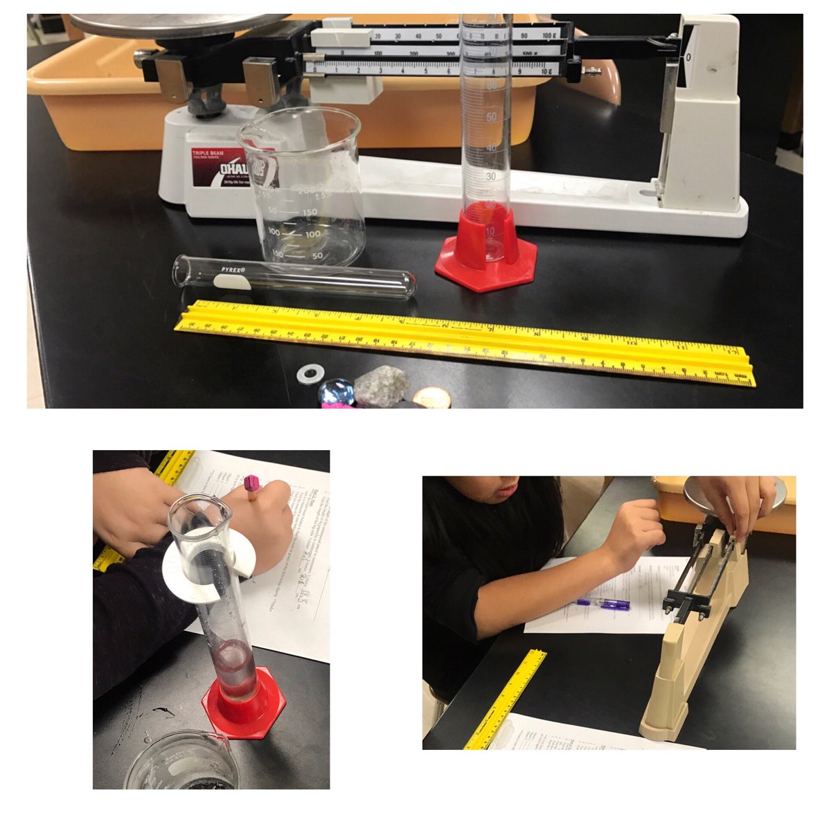 Croft 7th grade science students are doing a measurement lab today . They are finding the mass, volume, and length of various objects. Cambridge science class will be extending, by finding density as well. We ❤️ Science! <a href="/ZooSchoolMNPS/">ZooSchoolMNPS</a> <a href="/MNPS_STEAM/">MNPS STEAM</a>
