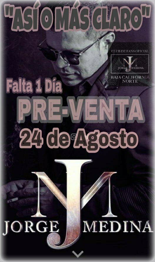 mosa_abl26's tweet photo. MAÑANA! 😍 Mañana es la preventa de #AsíOMásClaro el primer disco en la nueva etapa de @j_medina37 no pierdas la oportunidad de ser de los primeros en escucharlo! 😉 https://t.co/5e5GLs5jGK