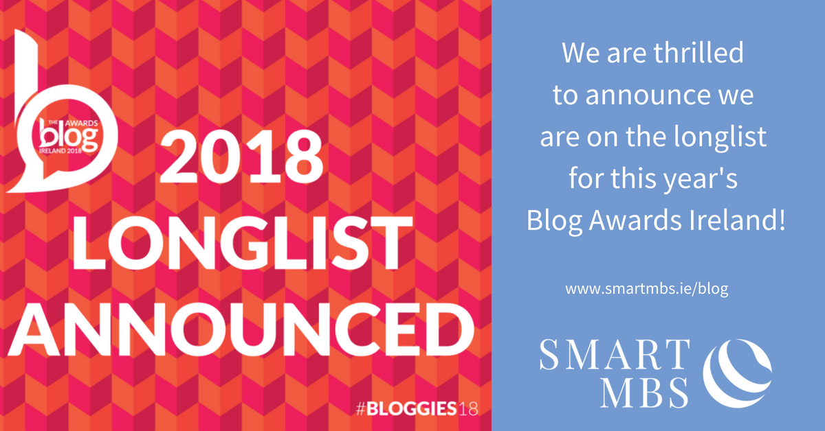 Smart_MBS's tweet photo. We're delighted to have made the long list in the B2B and Digital &amp; Tech categories for this years @BlogAwardsIE #Bloggies18 #b2b #digitalandtech https://t.co/NMbW4cmzz9 https://t.co/GVVZIzoGTq