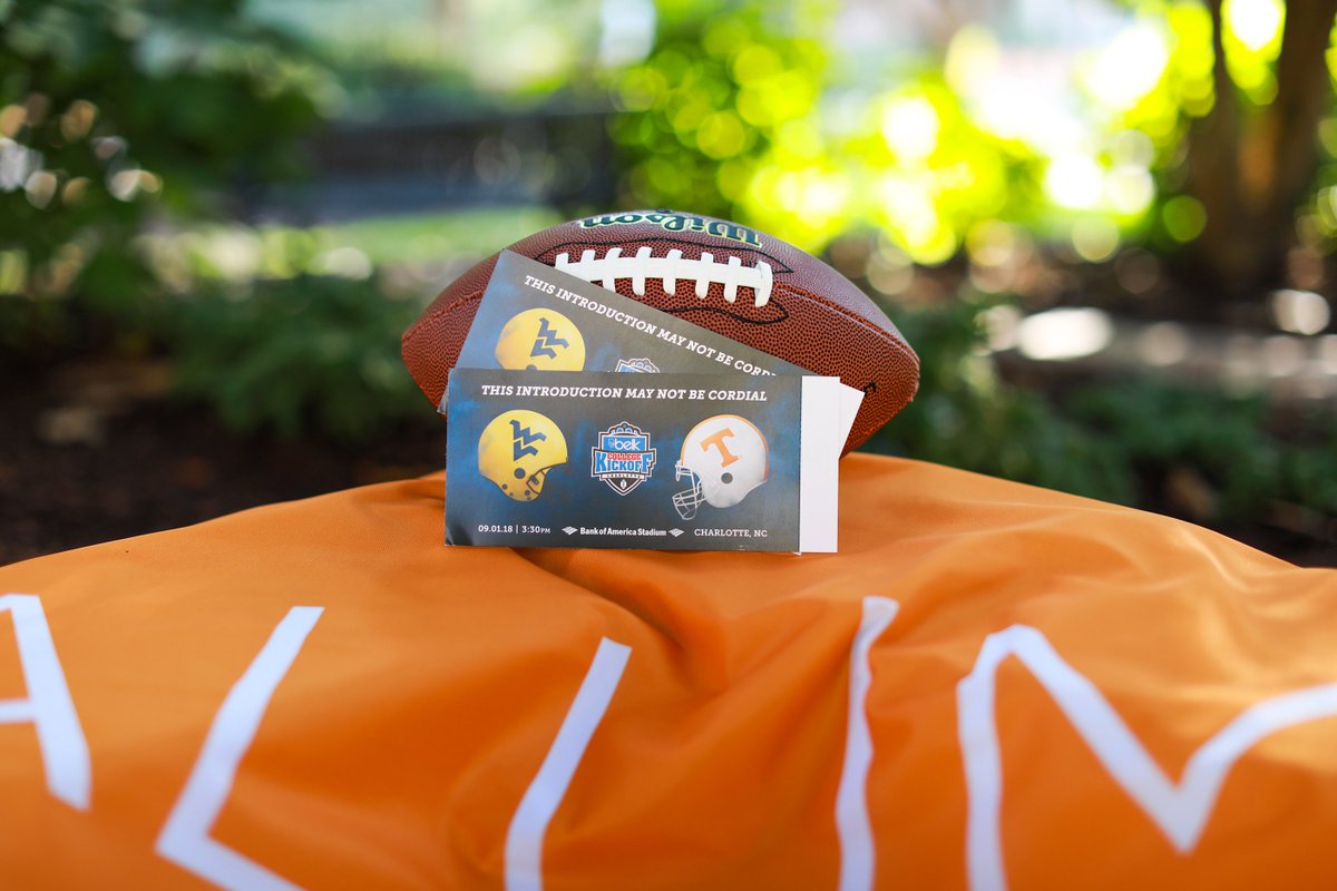 We're giving away 2 tickets to the <a href="/Vol_Football/">Tennessee Football</a> game against WVU in Charlotte! Here's how to enter for a chance to win:

1. Must follow <a href="/tennalum/">UT Knoxville Alumni</a> 
2. RT this message and tag a fellow UT fan.

We'll pick a winner on Monday. Good luck and #GBO 🍊