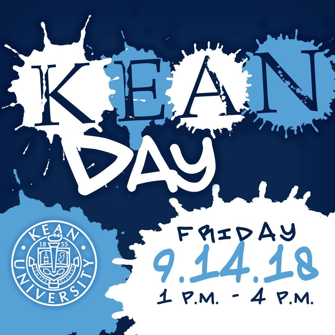 KeanUniversity's tweet photo. Mark your calendar 📅Friday, September 14 is #KeanDay! 

Kean Day is a celebration of all things #KeanUniversity, where students can learn about departments, resources, &amp; @keaninvolvement clubs available to them while surrounded by games, music, snacks &amp; entertainment. https://t.co/kMp3Rx41mz