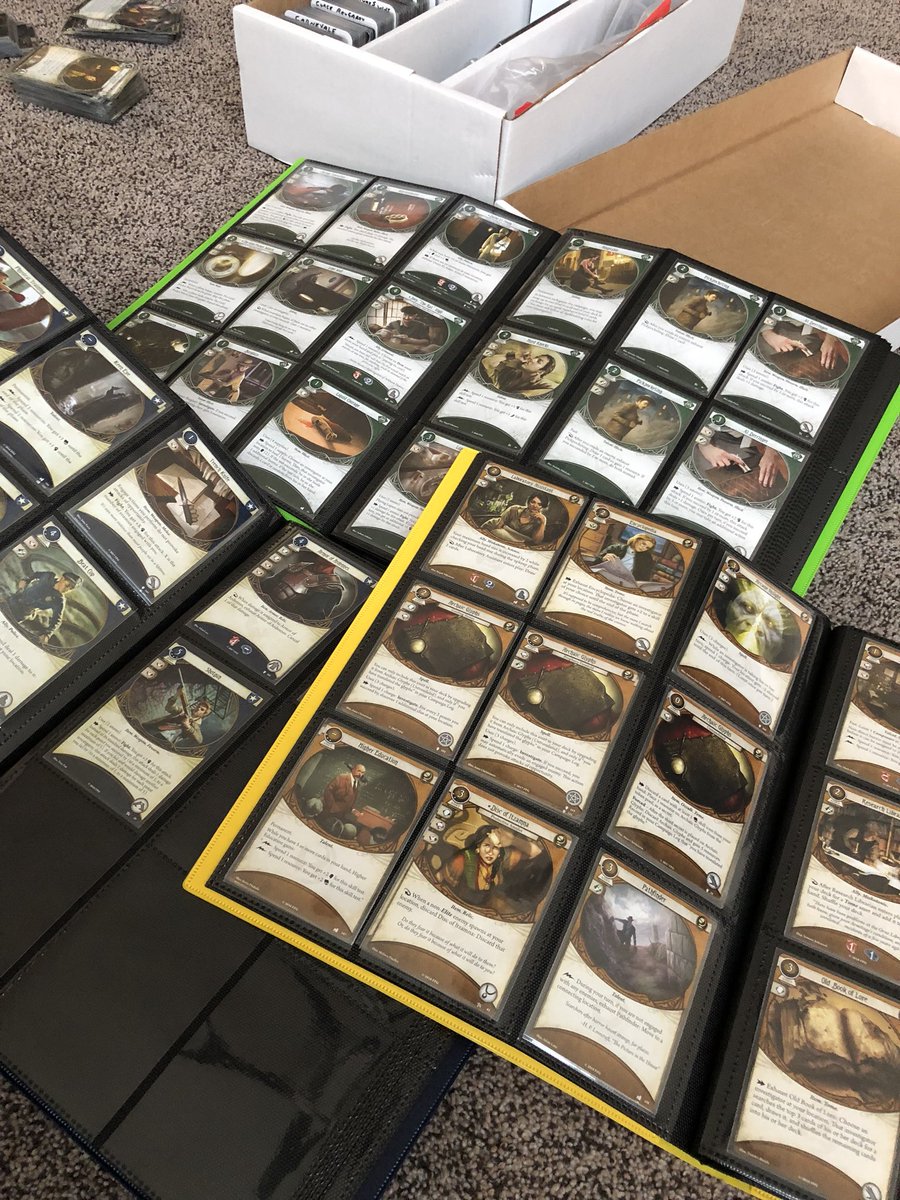Arkham LCG update, went with the binders to organize, helps with deck building for me. #arkhamhorrorlcg