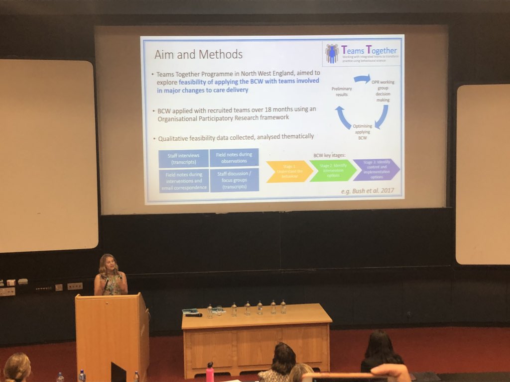 HollyWalton15's tweet image. Interesting presentation by @bull_eleanor on optimising the #behaviourchangewheel to facilitate change within care delivery and healthcare teams #ehps2018