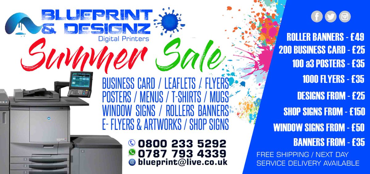 alexkayee's tweet photo. Summer sale at Blueprint &amp; Designz---0800 233 5292 or whatsapp: 07877934339 ...Business cards / Flyers / Posters / Roller Banners / e- Flyers / Shop Signs / Car Signs / Window Signs and Affordable Top of the range WEBSITES https://t.co/AD1d7jAMgK