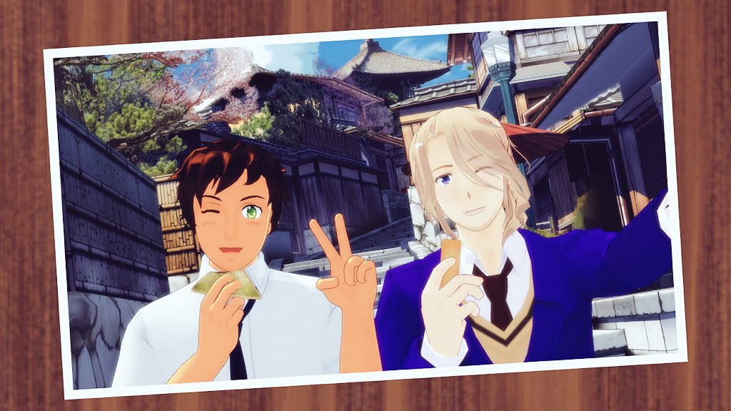 #APHワンドロ版深夜創作60分一本勝負
@Hetalia_1daw

悪友コンビで自撮り

学ヘタで修学旅行的な。
祖国のとこのお寺の某坂道は楽しいですよね

2人が持ってるのは固い八つ橋と生八ツ橋です。ちなみに私は生八ツ橋のチョコが好きです笑

お借りしたものは後ほど