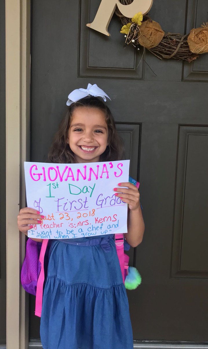 dpicciano's tweet photo. First day of 1st Grade. Gia’s ready to tackle this year. @DrJoeClark @piccianoc #LedgeviewElementary #NordoniaRocks https://t.co/ErdSnNnZsp