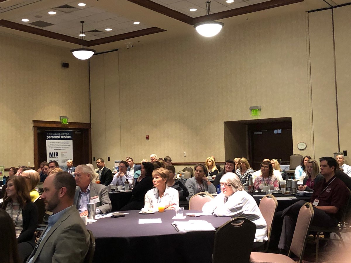 Full room of community bankers enjoying the MIB Community  Banking Conference ⁦<a href="/BankNews_Media/">BankNews Media</a>⁩ ⁦<a href="/redmizzou/">Ben and Liam’s Dad</a>⁩ ⁦⁦⁦⁦<a href="/StrategyCorps/">StrategyCorps</a>⁩ ⁦<a href="/WesternUnion/">Western Union</a>⁩ ⁦<a href="/VGMForbin/">VGM Forbin</a>⁩ ⁦<a href="/theMIBA/">MIBA</a>⁩ ⁦<a href="/ICBA/">Independent Community Bankers of America</a>⁩ #mibcbc18