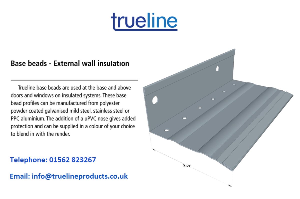 Truelineproduct's tweet photo. Need System Box Base profiles? Ours are widely regarded as the best in the business. Call 01562 823267 or email info@truelineproducts.co.uk #ewi #insulation #beads #aluminium #fabrication #WorcestershireHour #construction #builder #bestonthemarket #boxbase #basebeads https://t.co/y4qFLX1L1G