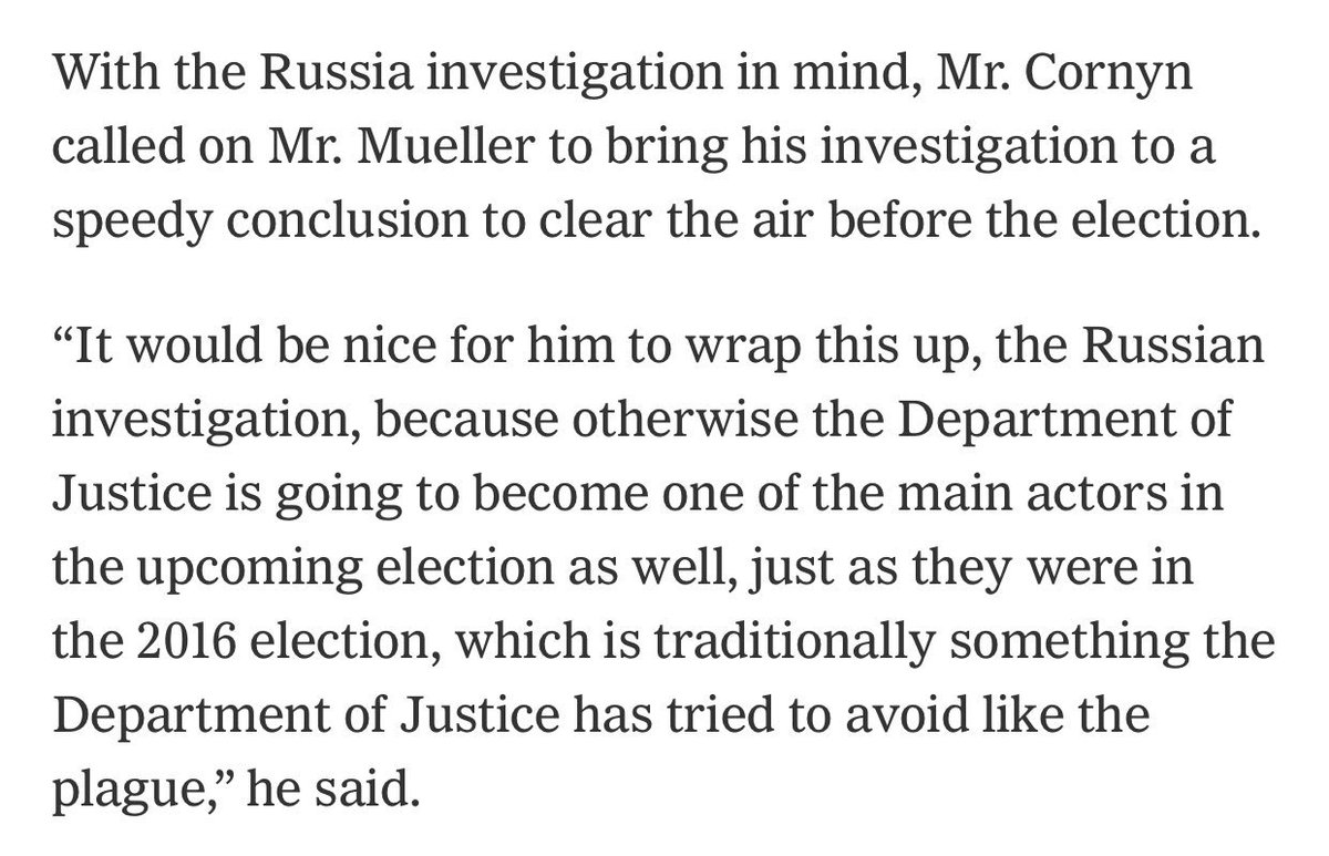 . @JohnCornyn your boy in the Kremlin Annex dragged his feet; making time for rallies and tweeting but not for answering 41 questions from Mueller. #TrumpCrimeFamilyMaybe instead of blaming the investigation; blame the Russian installed narcissistic abject failure.