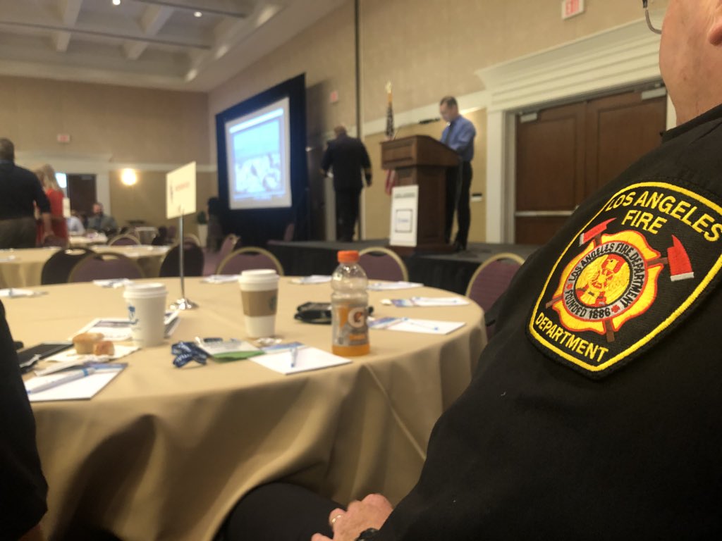 CertLAFD's tweet photo. #LAFD Captains Cris Winn, John Ignatczyk, and @WeireterC speaking on #CERT implementation into @LAFD operations here in #Naples FL. National CERT Conference #CERTStrong2018 #DisasterReady #TeamWork https://t.co/n9ksr8m0Ro