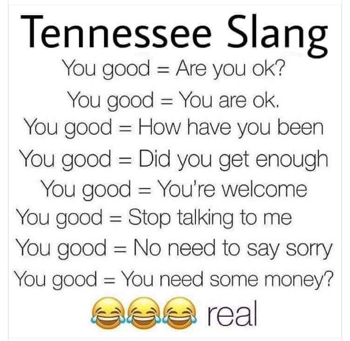 cashville_etc's tweet photo. TN Slang 😂 https://t.co/dYxGOaKhAc