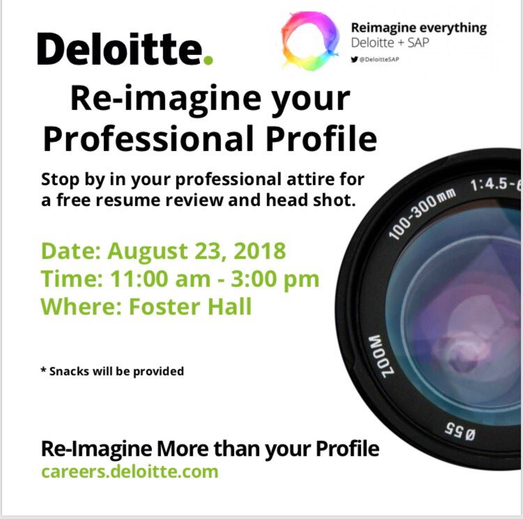 VSU, Be sure to stop by Foster Hall today to meet Deloitte. Don’t miss out on your professional head shot &amp; resume review. #careerpreparedness #deloitte