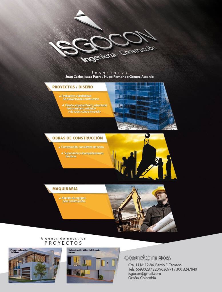 mafebega's tweet photo. ISGOCON S.A.S., es una empresa Ocañera dedicada a la construcción de proyectos de arquitectura e ingeniería en el sector público y privado. Gestionando, diseñando y construyendo proyectos con calidad y eficiencia, aplicando conceptos novedosos. https://t.co/xKchykiUFr https://t.co/0ZdFEuSPfx