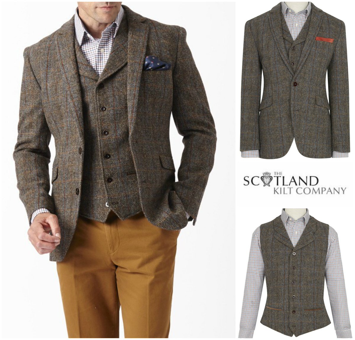 harris tweed kilt jacket and waistcoat
