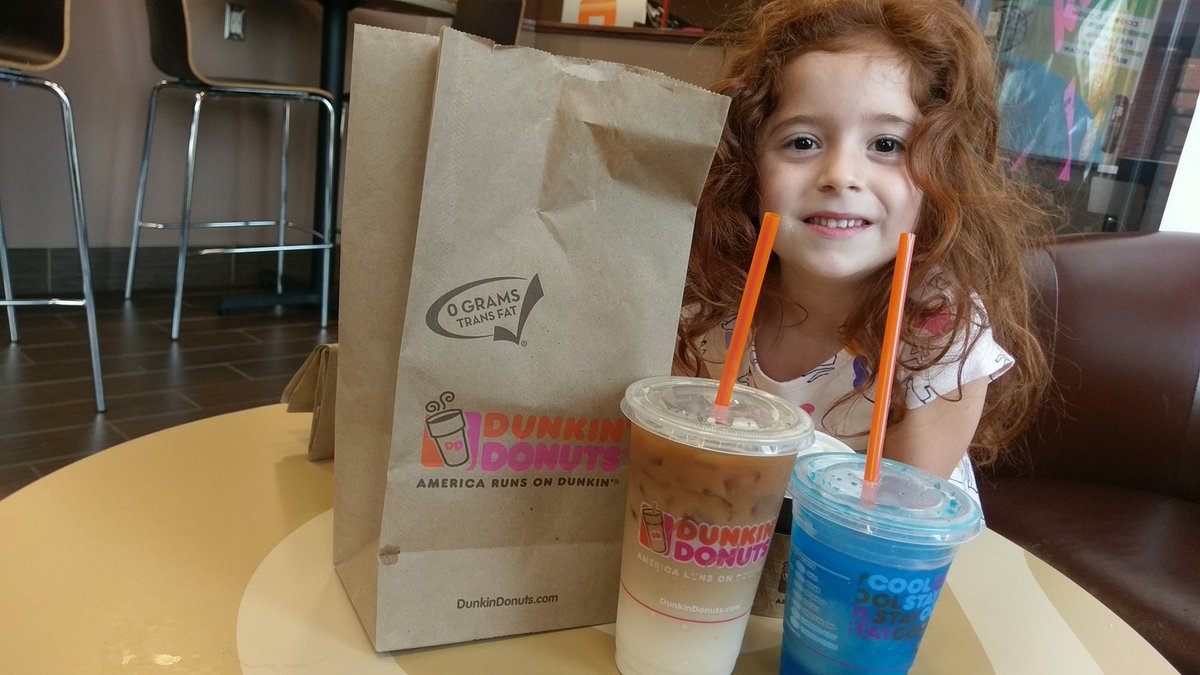 LooieJr's tweet photo. Our first memory @dunkindonuts for her first day of school. good luck Lucille, you give me hope for our future : ) #kindergarten #makingmemories #daddydate https://t.co/KduIBTQtY6