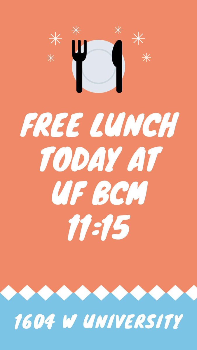 UFBCM's tweet photo. Come to the BCM today for free Cheesy Chicken lunch provides by North Central Baptist Church! https://t.co/DxPo4T0qpe