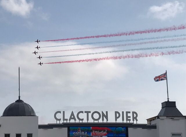 EssexHam's tweet image. Here at the Clacton Airshow. Essex RAYNET supporting the event’s comms. Red Arrows wowing the crowd #raynet