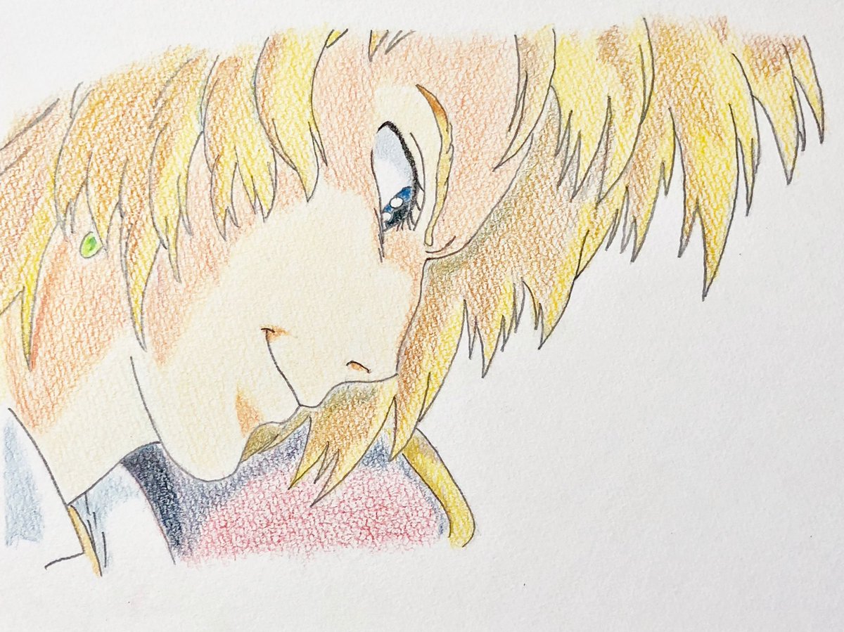 ひゅう Ar Twitter 横顔ハウル 色鉛筆 ジブリ イラスト T Co Aecdbclvu0 Twitter