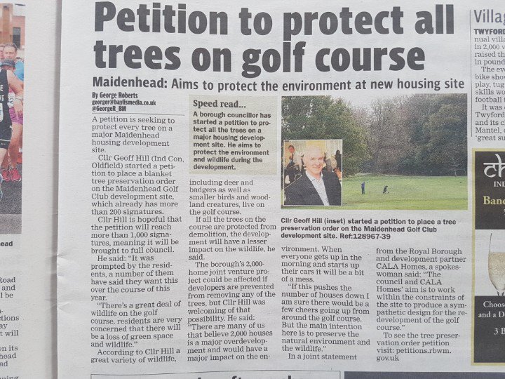 Please sign the petition to save our green spaces and wildlife. Please use the link below. Thanks <a href="/RBWM/">RBWM</a> <a href="/MaidenheadAds/">MaidenheadAdvertiser</a> <a href="/RbwmResidents/">RBWM Residents</a> #maidenhead 

petitions.rbwm.gov.uk/MheadGolfClub/