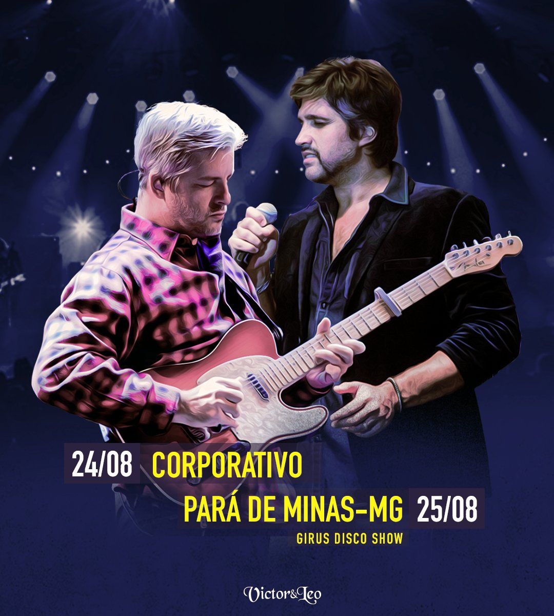 Sábado, dia 25, tem show em Pará de Minas/MG, na @girusoficial! Ingressos: bit.ly/2MrxEzH #VictorELeo #ParáDeMinas