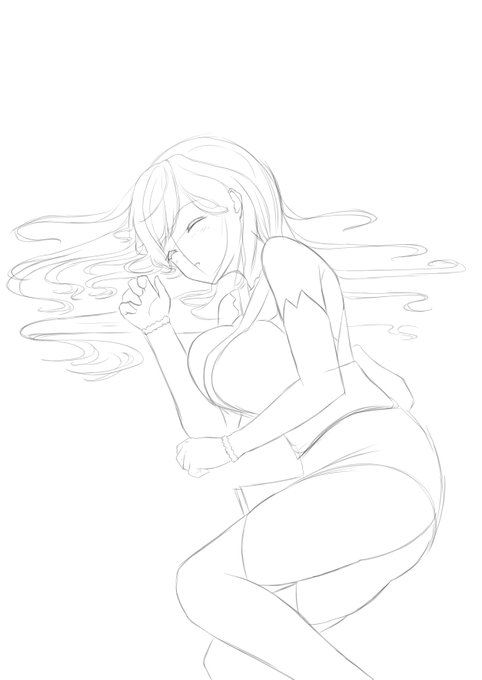 こーんな感じで描いてみてるけど…この角度難しい… 