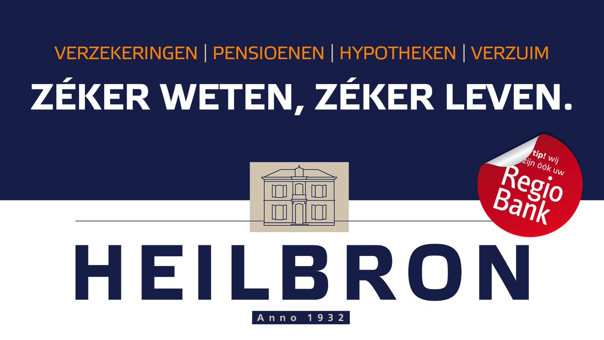 Heilbron_nv's tweet photo. Wat er in het leven ook gebeurt, Heilbron is al sinds 1932 in de buurt en weet raad op het gebied van verzekeringen, pensioenen, hypotheken, makelaardij, bankzaken.. en meer.

Heilbron. Zéker weten, zéker leven. Kijk ook eens op onze website: https://t.co/pLt1MoTJT9. https://t.co/SVRPs6XF85