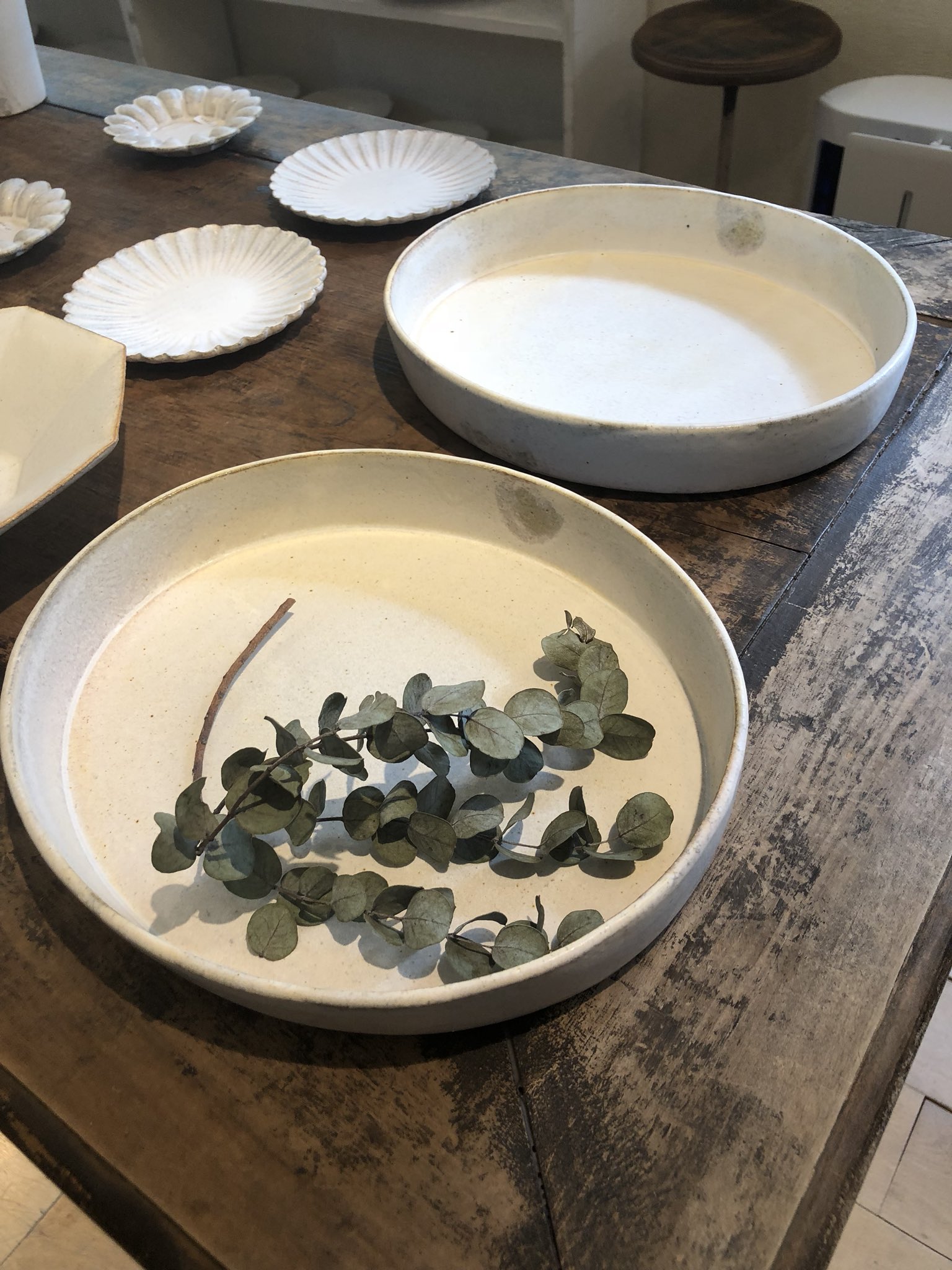 田中直純　花リム皿２枚セット 田中直純 花リム皿2枚セット