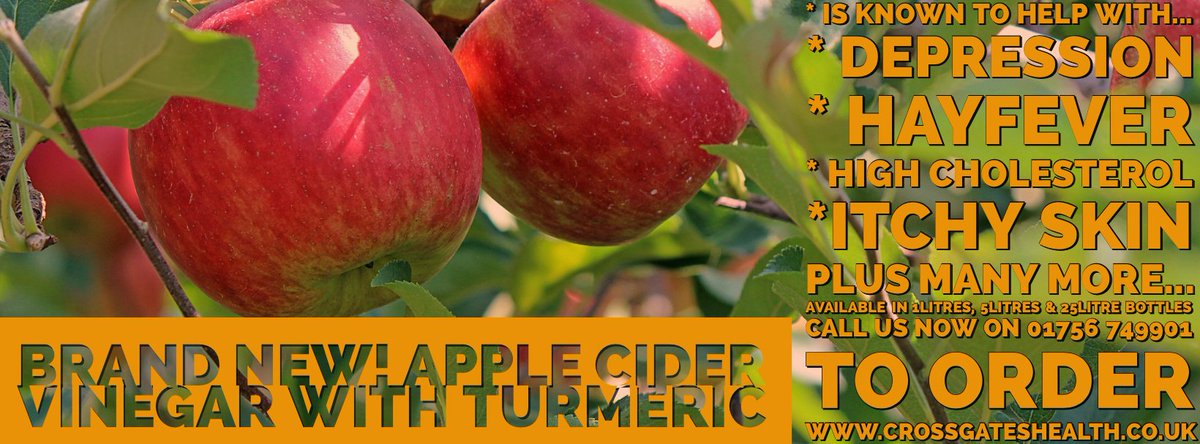 Cgatesbio's tweet photo. Check out our new #Apple #Cider #Vinegar with #Turmeric 
The benefits go on!
Call us now on 01756 749901 to order ✨
https://t.co/WNbFKulLxO
#AppleCiderVinegar https://t.co/kOlEi7hIVf
