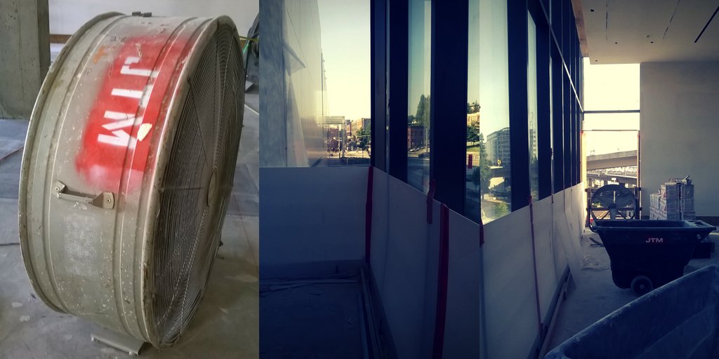 TacomaArtMuseum's tweet photo. Pardon our noise, Construction of the Rebecca and Jack Benaroya Wing at #TacomaArtMuseum is going strong! 🚧👷 #BenaroyaWingExpansion #viewfrominside #photosinthefield @jtmconstruction @pcsstructural @olsonkundig @kirby_electric @PatriotFire https://t.co/vVzVCAddUt