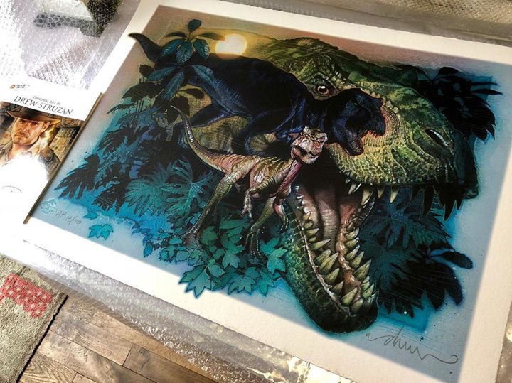The Lost World #JurassicPark print by @drewstruzanart just arrived from @galacticgallery !! 😁 @amblin @universalpictures ift.tt/1QOzoxi