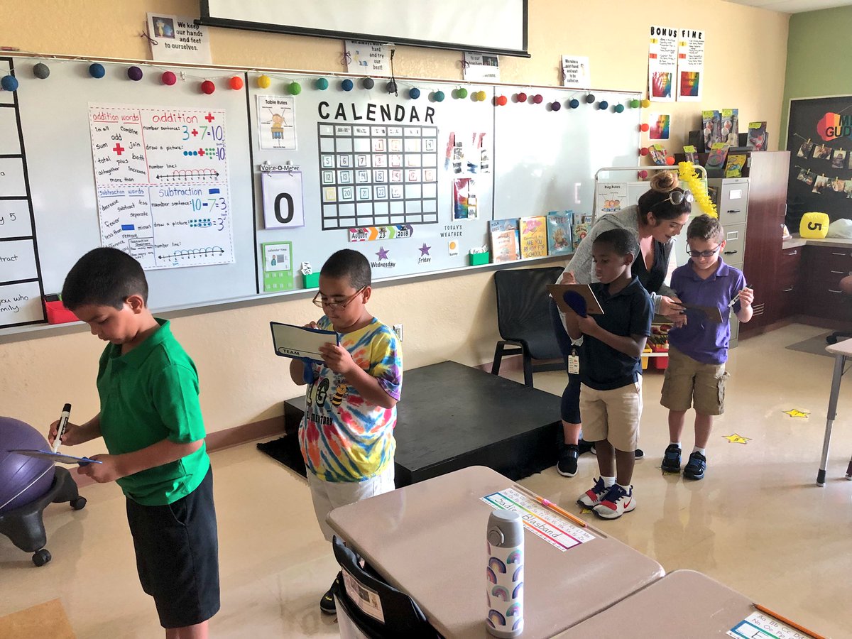 MissGudgell's tweet photo. ‘Addition Around the Room’ game where students had to use their strategies to solve the addition problems in a trail around the room! Once the reached the end, they got a special treat! #mathmatters #kinestheticLearning #interactiveMath @AllamandaES https://t.co/li7KxI9p8b
