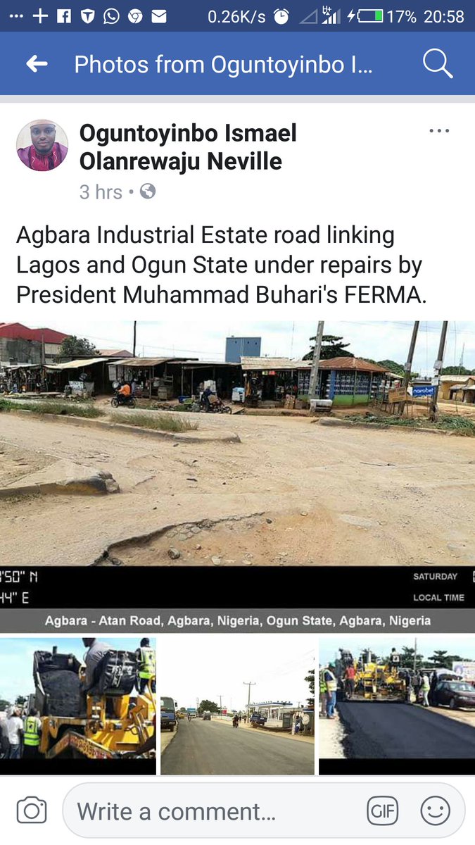 lanreneville's tweet image. There is God in everything.

PIC1: I made a post on FB 
PIC2: A friend said it was a lie
PIC3: A resident of the area Confirmed it was true, in fact he said he's on the road as he was typing.
PIC4: He did Videos of the tarred road.

See, your social media lies will kill you more