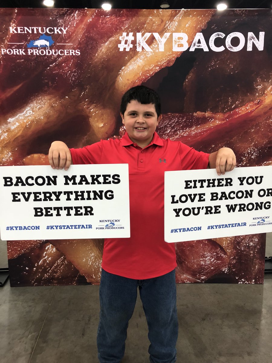 melinda_banks's tweet photo. This kid loves bacon.....#kybacon #kystatefair @phoneman06 https://t.co/AZhfdzRlCQ