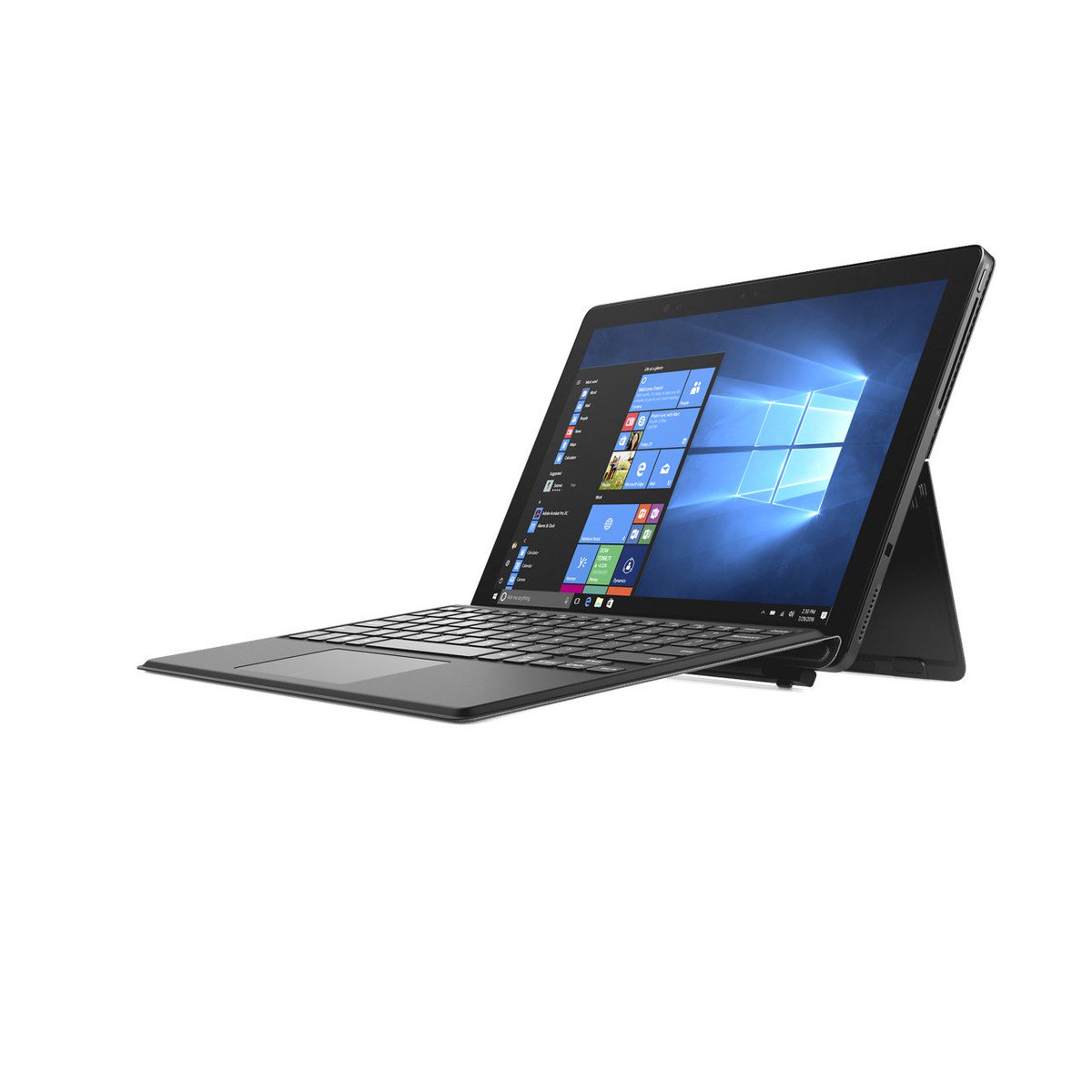 Dell's tweet photo. The world’s most secure 2-in-1 detachable with the power of a laptop and flexibility of a tablet for your Small Business. Read what Tech Aeris says about our Latitude 5290 2-in-1: https://t.co/U6zDJNgi63 https://t.co/kC0VliXW6Z
