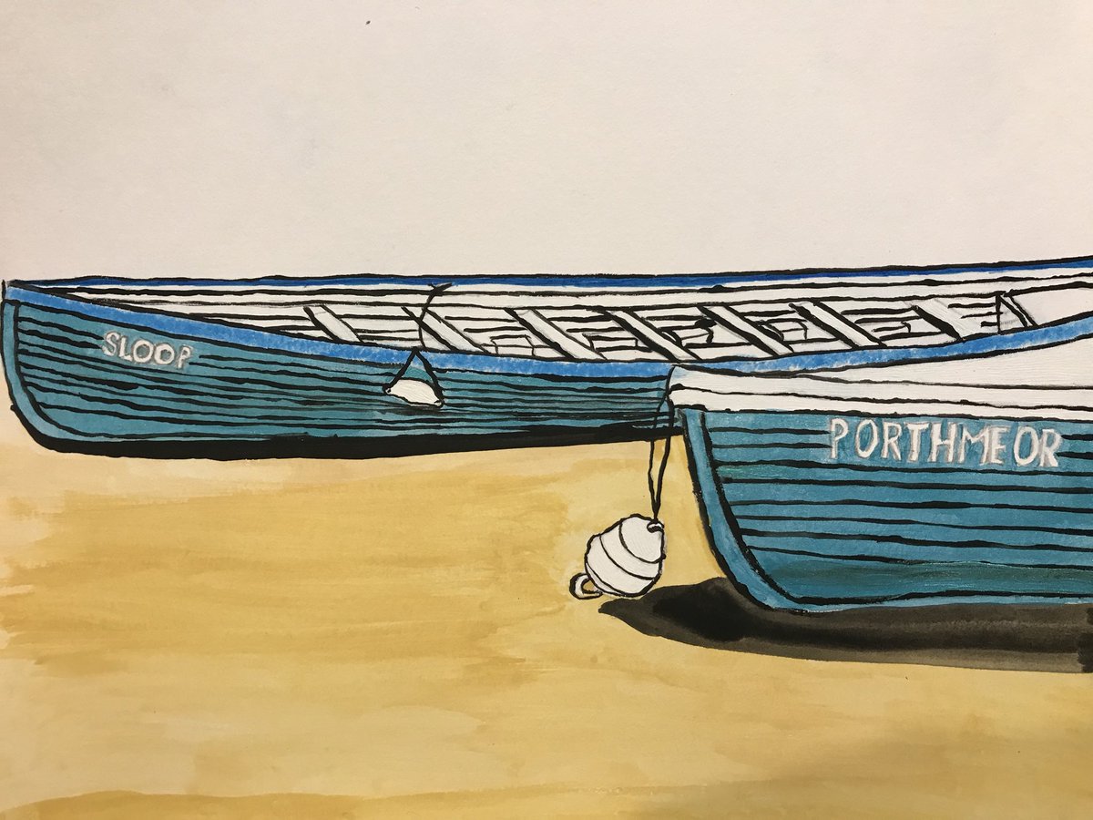 FarrahTextile's tweet photo. Seaside drawings in landscape format visiting Exmouth and St Ives #seasideresearchpca #stives #exmouth #mixed media #colour #composition https://t.co/ZZbtZxlT7G