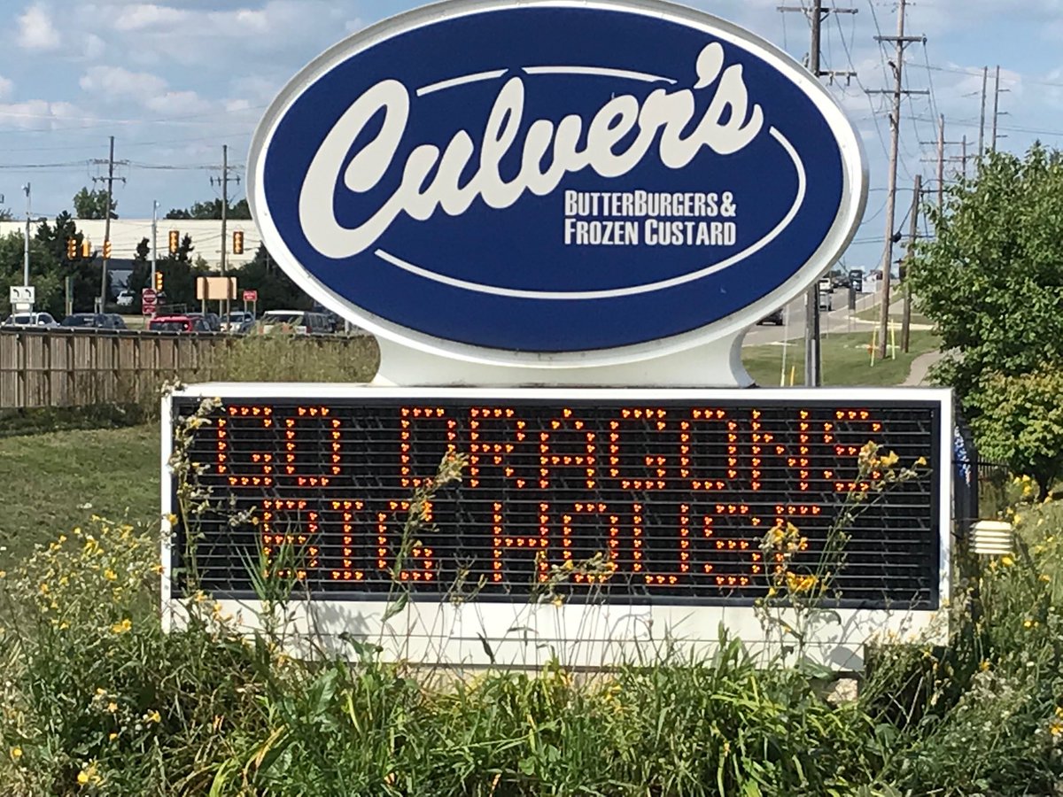 Monica Robinson (@monicarob97) on Twitter photo Big thanks to Culverās for hosting our PEPP rally to cheer on the team buses. And huge thank you for the great deals on food and our free ice cream! ā¦<a href="/culvers/">Culver's Restaurants</a>ā© ā¦<a href="/LkOrionFootball/">Lake Orion Football</a>ā© #lakeorionstrong #battleatthebighouse Big thanks to Culverās for hosting our PEPP rally to cheer on the team buses. And huge thank you for the great deals on food and our free ice cream! ā¦<a href="/culvers/">Culver's Restaurants</a>ā© ā¦<a href="/LkOrionFootball/">Lake Orion Football</a>ā© #lakeorionstrong #battleatthebighouse