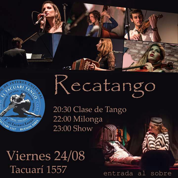 recatango's tweet image. Este viernes estaremos tocando en "el Tacuarí", una hermosa milonga. Hasta noviembre no volvemos a tocar, así que es tu oportunidad de venir a escuchar unos tanguitos y bailar un rato. La entrada es al sobre (no tenés excusa pebete/a). ❤ #TangoBA #tango #tangonuevo #recatango