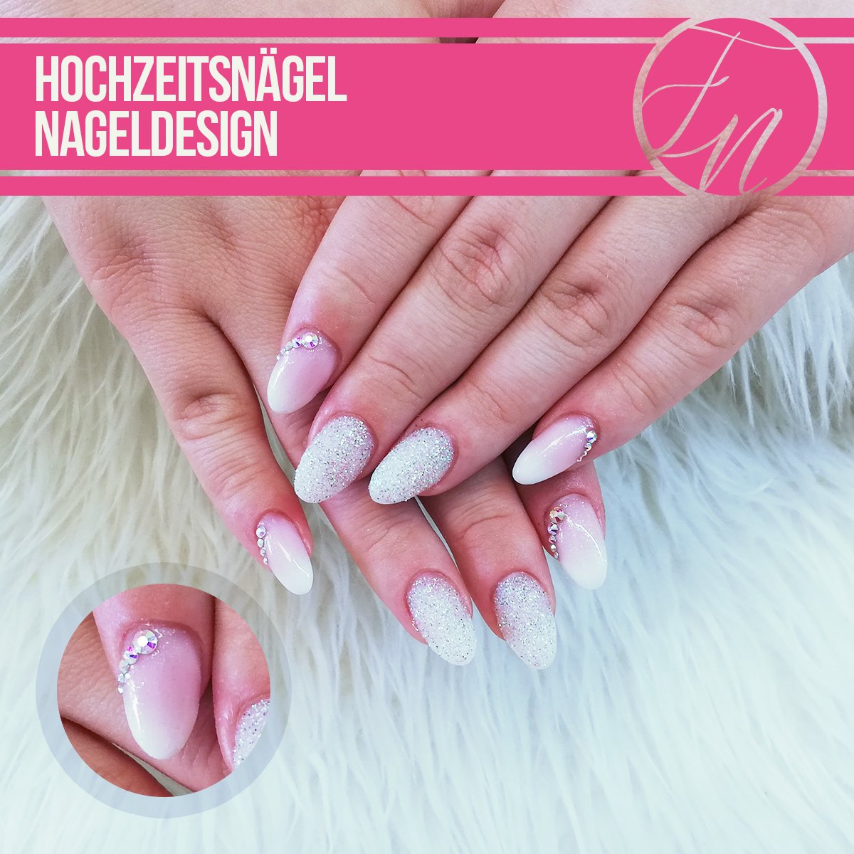 ❤️ Danke!👰🤵 #gel #wedding #hochzeitsnägel #yesido #babyboomer #love  #sugareffect #glitzer #pigment #steinchen #nailart #naildesign #nagelstudio  #hanau, image size:1200x1200
