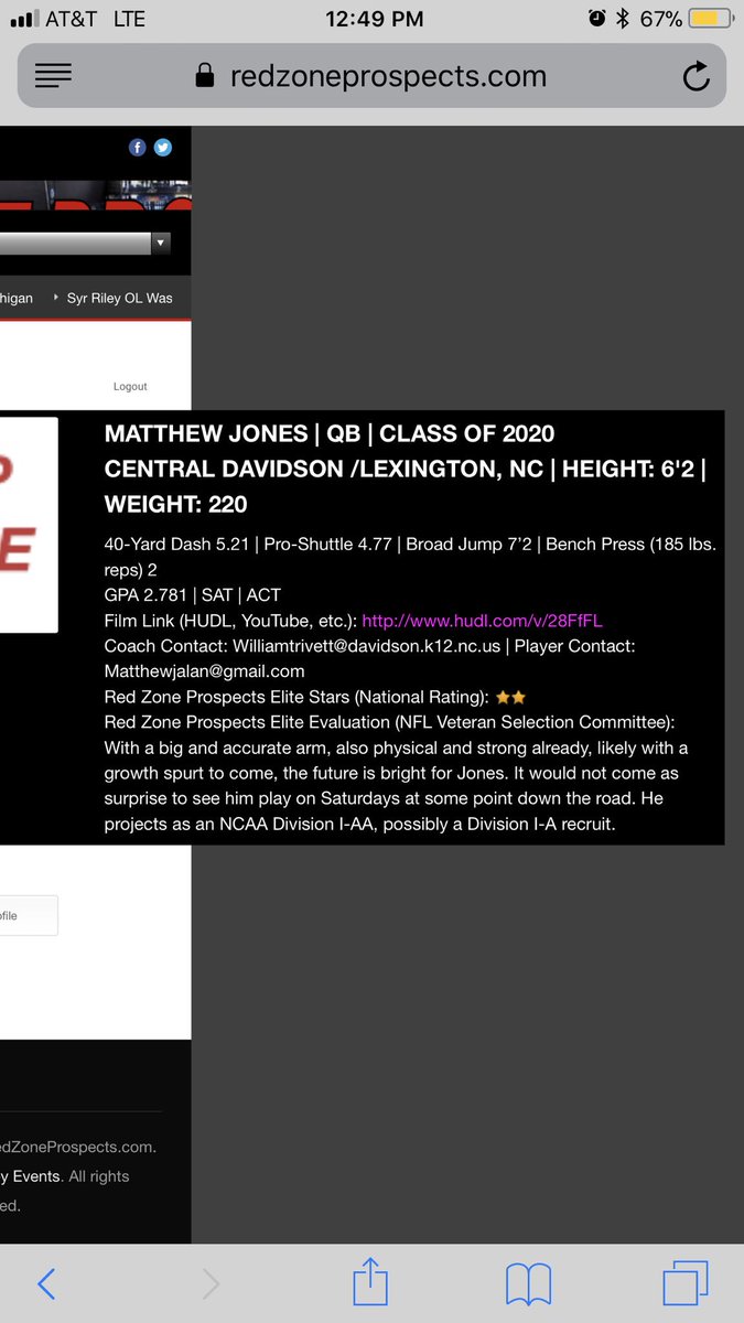 MatthewjAlan's tweet photo. #redzoneprospect #blueandgraycombine ⭐️⭐️ https://t.co/ouf7gLg55p