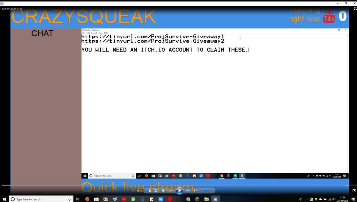 CrazySqueak's tweet image. For those that missed the livestream. The #ProjectSurvive giveaway download keys are still unclaimed. See the picture for the urls.